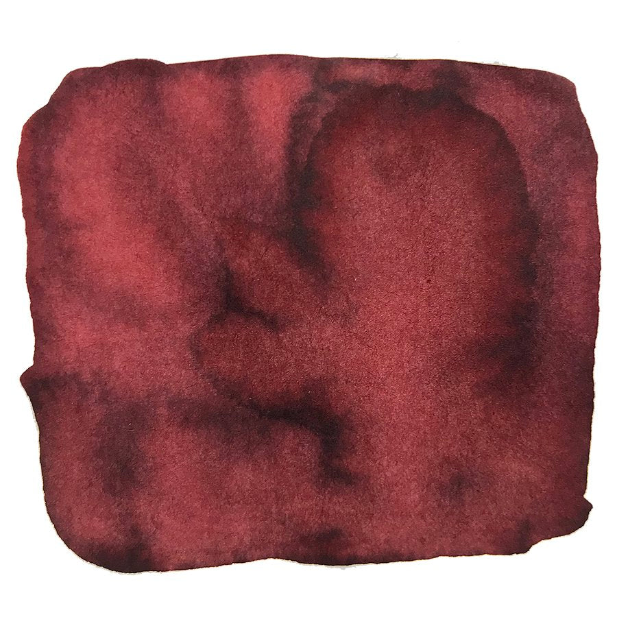 Antietam - 2ml ink swatch displays a maroon-red hue with velvety mottled texture, showcasing Noodler's Ink's saturated dye-based quality.