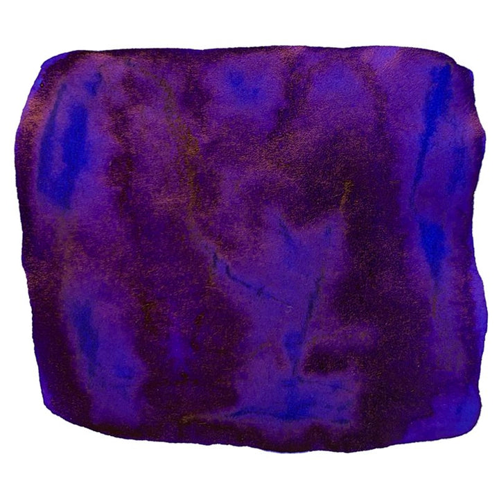 Ao - 40ml Taccia Fountain Pen Ink, deep textured purple-blue pigment blot, showcasing a rich, painterly swatch of color, inspired by Japanese color perception.