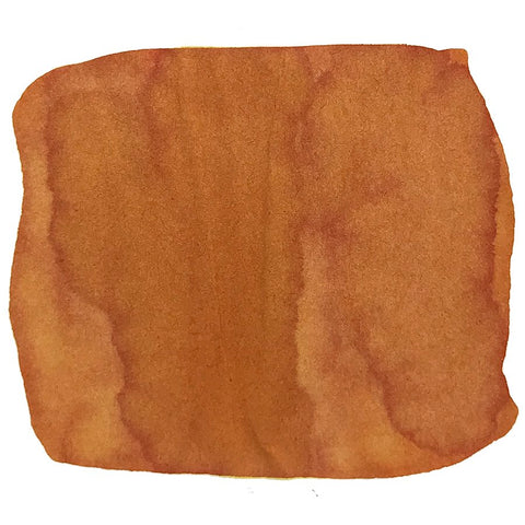 Swatch of Southwest Sunset - 2ml by Noodler's Ink, showcasing a warm, brown-orange watercolor with a mottled, wet-into-wet texture on a white background.