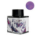 Fanyantan's Autumn Waters - 2ml fountain pen ink sample features a square glass bottle with a decorative label, showcasing a purple-mauve hue.