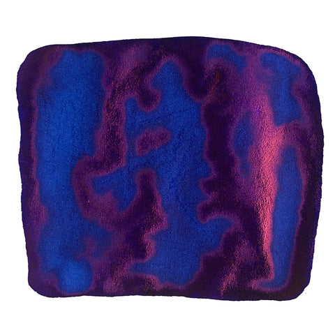 Swatch of plush material with fluid swirls in blues and purples, representing Vinta Inks' Azure (Maharlika 7107) fountain pen ink, 2ml size.