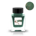 Tono & Lims Backyard Faucet 裏庭の蛇口, 30ml fountain pen ink; deep green with gold shimmer, in square glass inkwell with black cap and Japanese label.