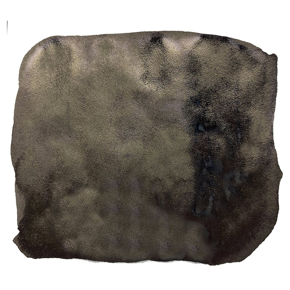 Black Square - 18ml ink swatch, featuring a brown-black color with a dark silver sheen, shown on white paper. Perfect for sheen enthusiasts.