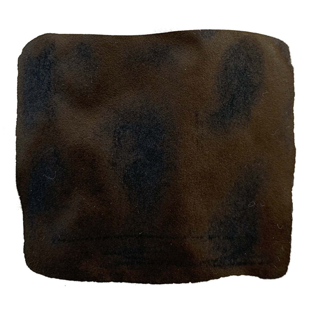 A small, dark-brown suede-like fabric swatch on white background, representing the texture of Colorverse&