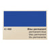 Blau Permanent - 50ml, Rohrer & Klingner's deep blue pigment swatch with code 40 450, labeled in four languages, ideal for fountain pens and painting.