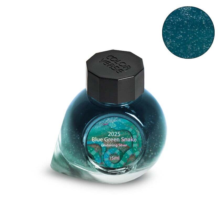 Colorverse 2025 Blue Green Snake (Glistening Silver)- 2ml Ink Sample