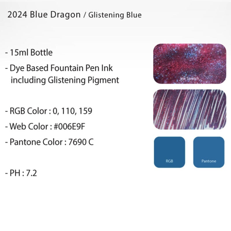 Colorverse 2024 Blue Dragon (Glistening Blue) - 2ml Ink Sample