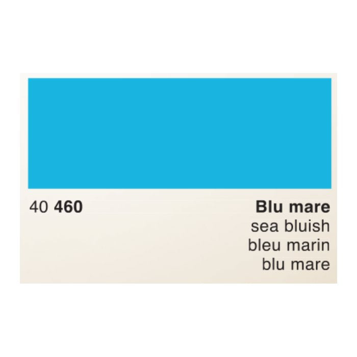 Blu Mare - 50ml ink sample swatch showing a turquoise-leaning sea-blue color, labeled with code “40 460” and translations for sea bluish.