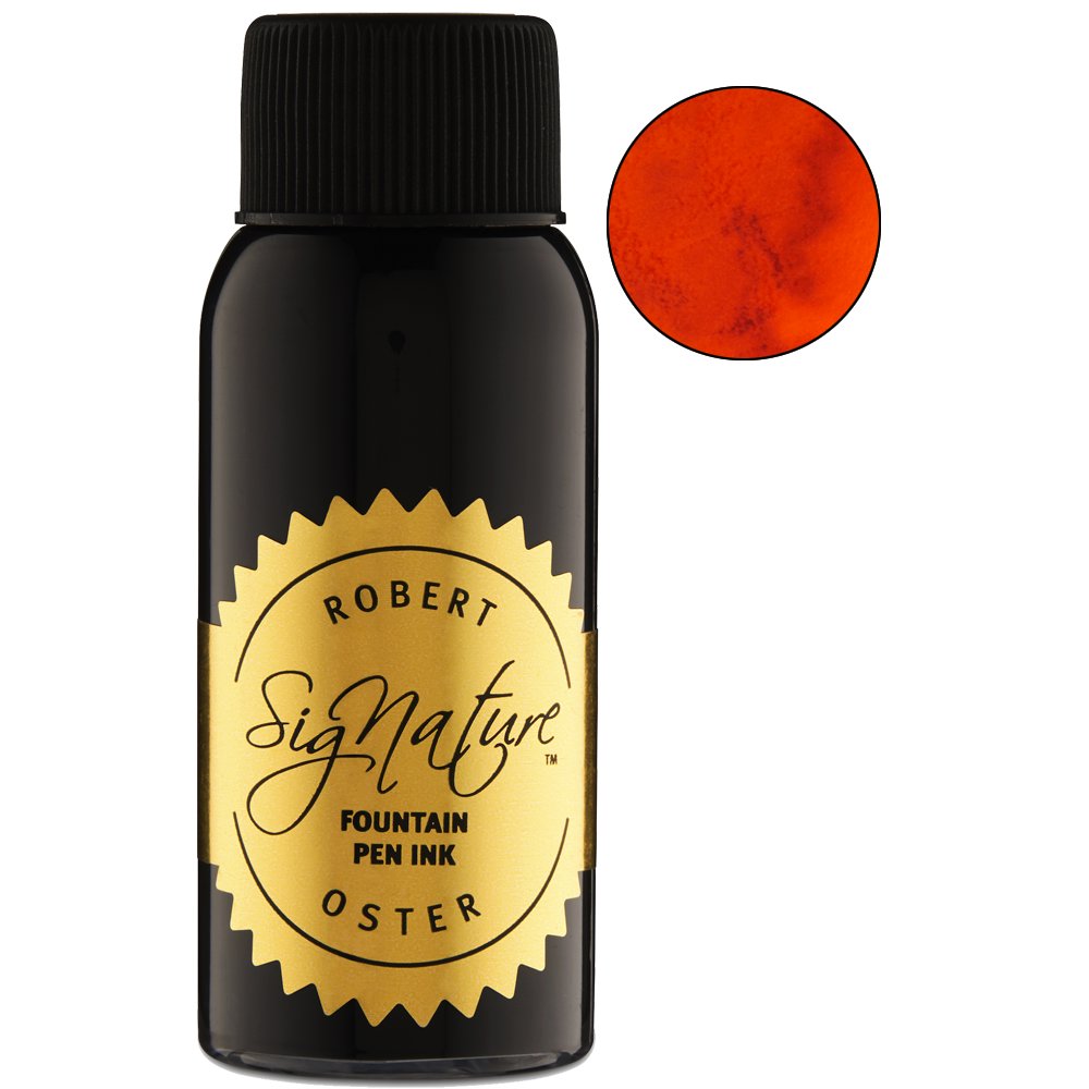 Robert Oster “Signature” fountain-pen ink, Orange - 50ml, with a bright, warm orange swatch, inspired by South Australia's wine regions.