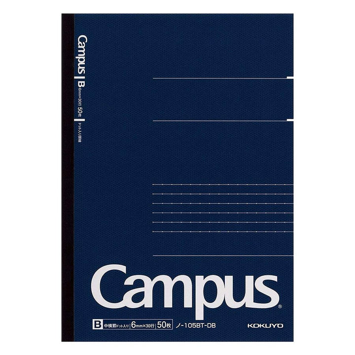 Campus Business A5 Notebook - 6mm dotted rule: Slim, dark-blue, perfect-bound with matte honeycomb design, 50 sheets, lightly ruled, space for name/subject, white Campus text.