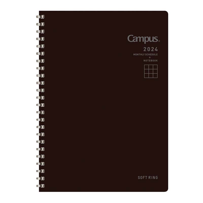 Kokuyo Campus Soft Ring 2024 Planner - A5 (Black) Planners