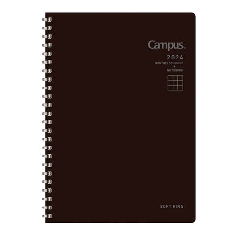 Campus Soft Ring 2024 Planner - A5 (Black)