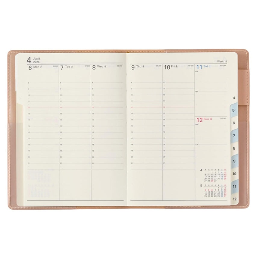 Nolty 2026 Carrel Weekly Vertical - A6 (Pink) Planners