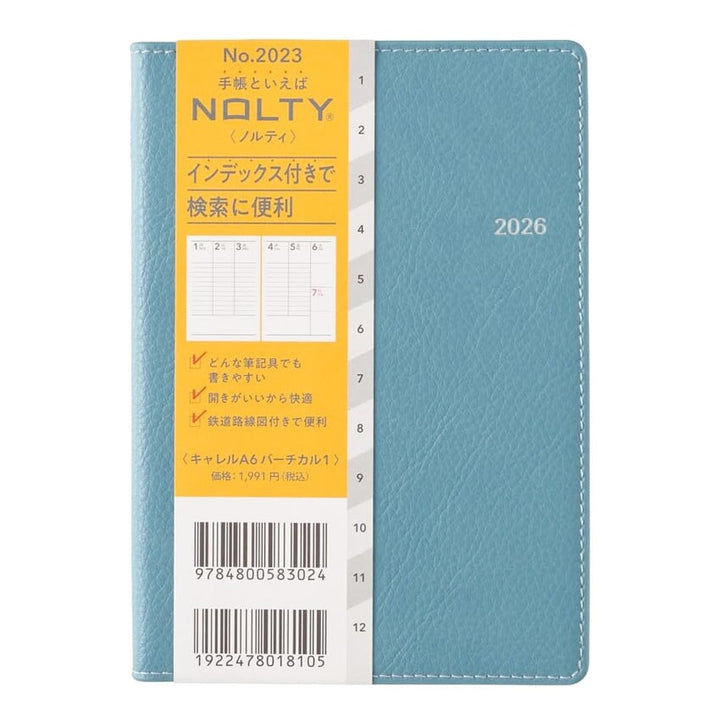 Nolty 2026 Carrel Weekly Vertical - A6 (Blue) Planners