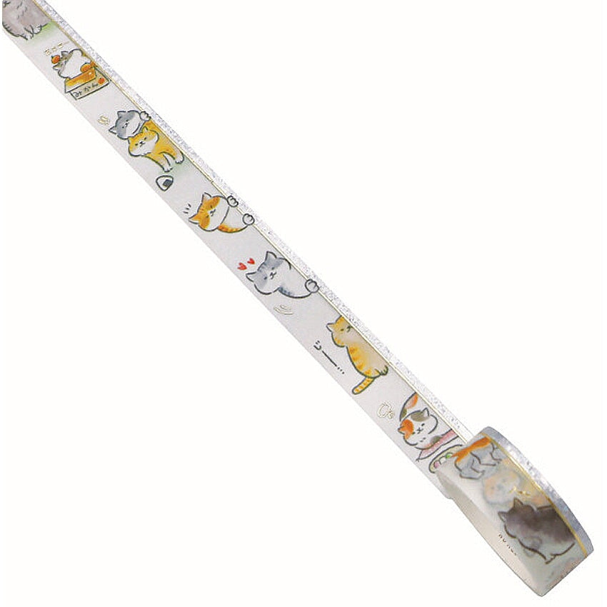 World Craft Peeking Cat Glitter Foil Washi Tape Washi Tape