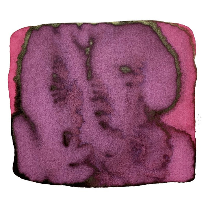 Cherry Blossom of Keage - 2ml ink sample, featuring an abstract deep pink-purple watercolor wash with darker edges, reflecting cherry blossom hues.