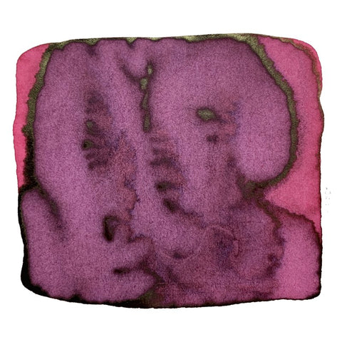 Cherry Blossom of Keage - 2ml ink sample, featuring an abstract deep pink-purple watercolor wash with darker edges, reflecting cherry blossom hues.