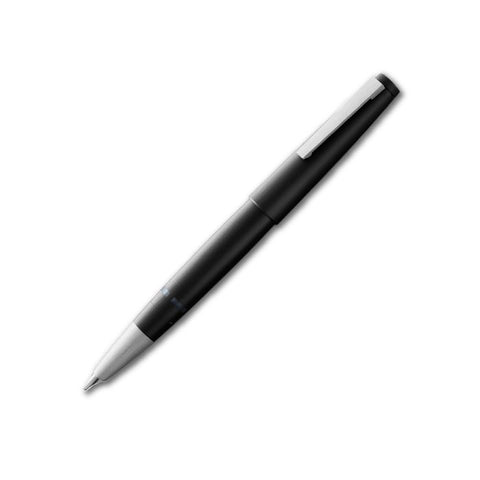 Lamy 2000 - Extra Fine fountain pen with a black barrel and cap, silver clip, and nib, featuring a streamlined design and balanced grip.