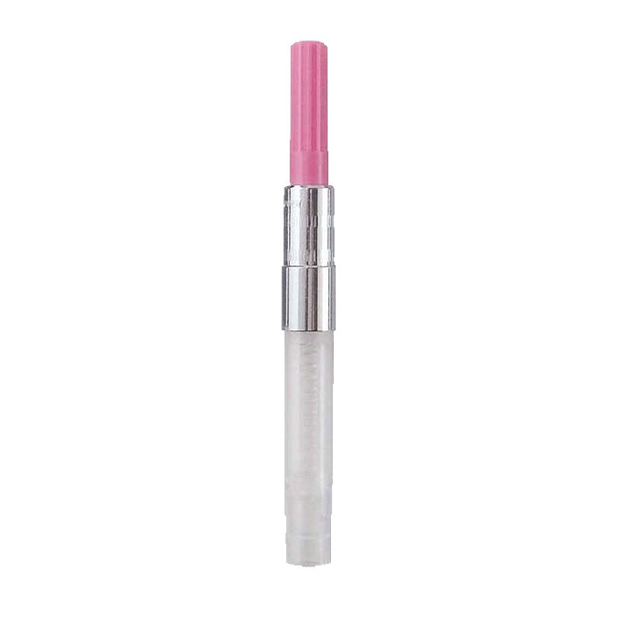 Converter (Pink) with a clear plastic barrel, shiny silver twist mechanism, and pink ridged balm tip, designed for Sailor Pen models.