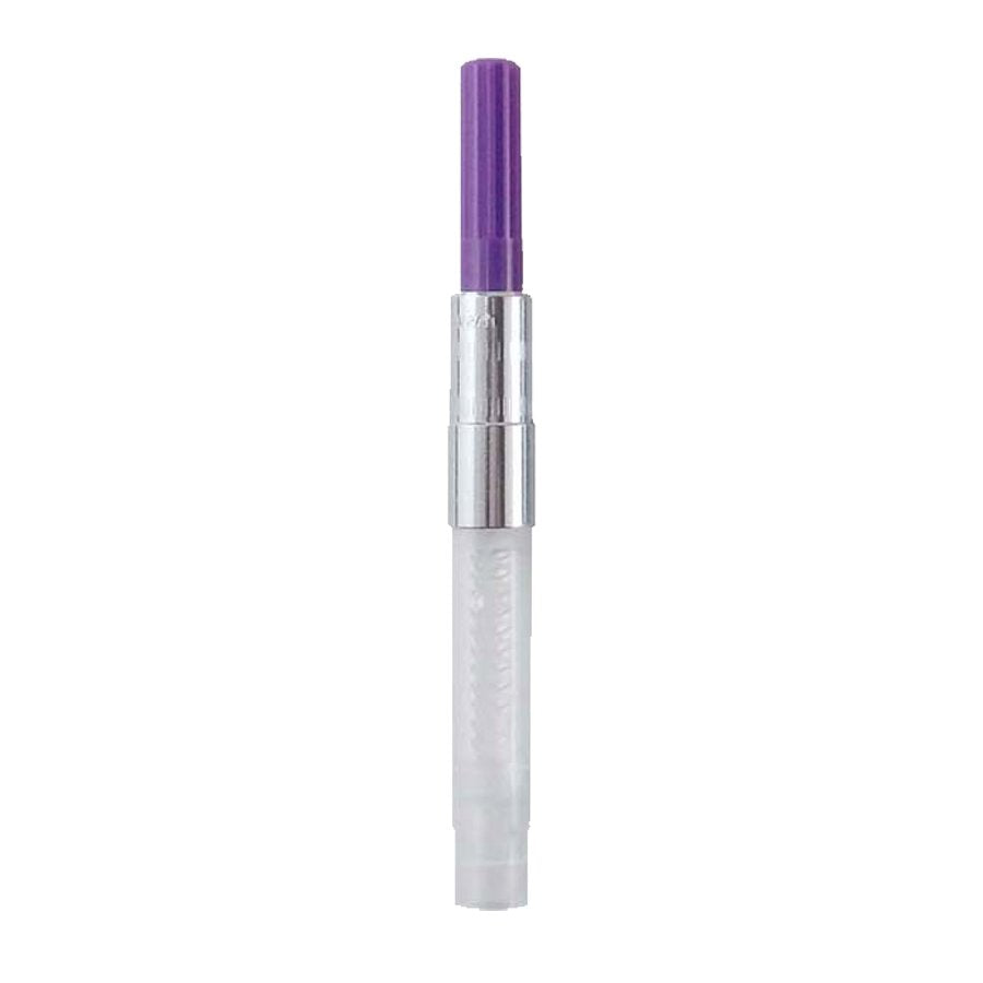 Converter (Purple) by Sailor, proprietary design, compatible with Professional Gear pens, size 6.9 x 0.75 cm, with a 0.5ml ink capacity, visible here.