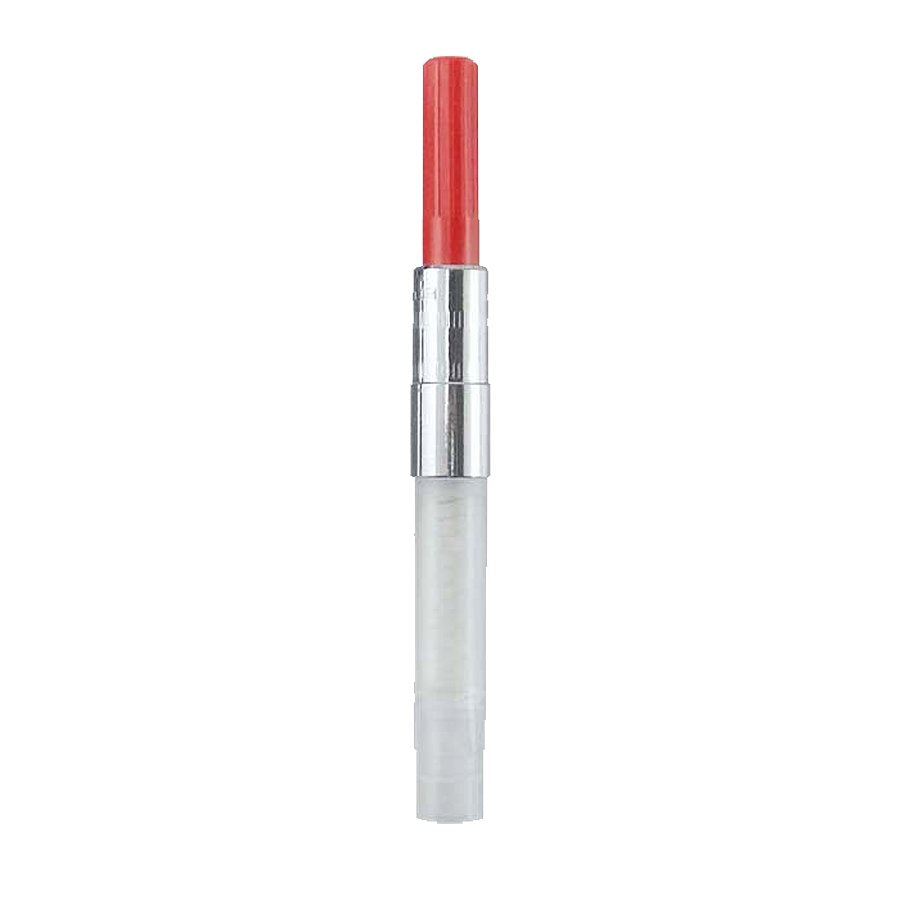 Converter (Red) with a refillable water brush design, featuring a clear lower barrel, metal ferrule, and red cap, ideal for watercolor painting or ink washes.