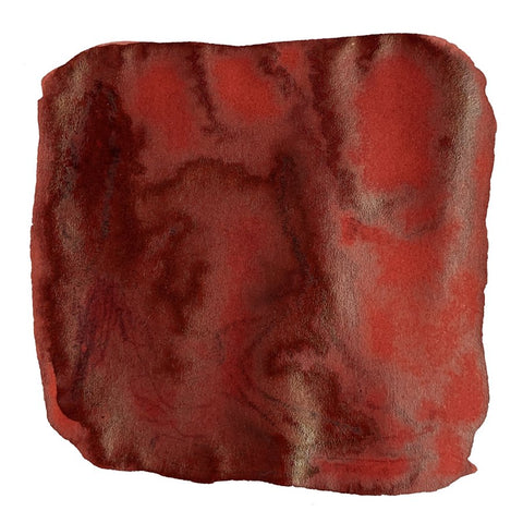 Dancheong - 2ml sample of 3Oysters ink, showcasing a red, textured abstract watercolor swatch, inspired by Seoul's vibrant colors.