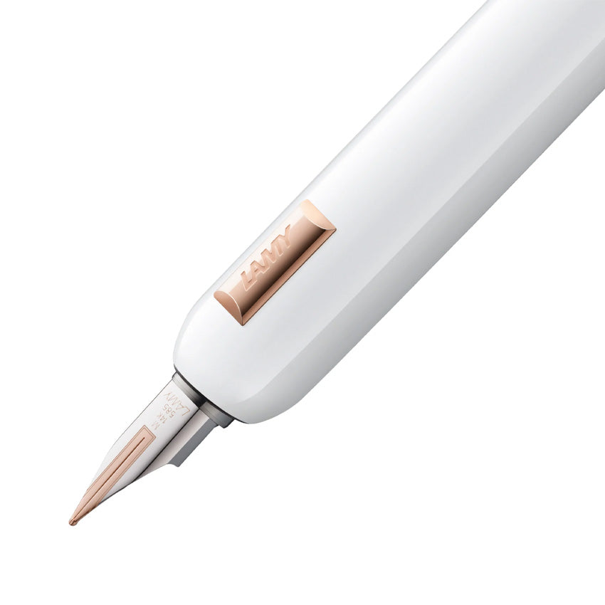 Dialog CC Fountain Pen (White / Rose Gold) - Medium