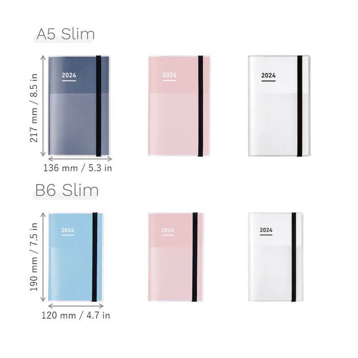 Kokuyo Jibun Techo 2024 Planner 3-in-1 Kit - A5 Slim (Indigo) Planners