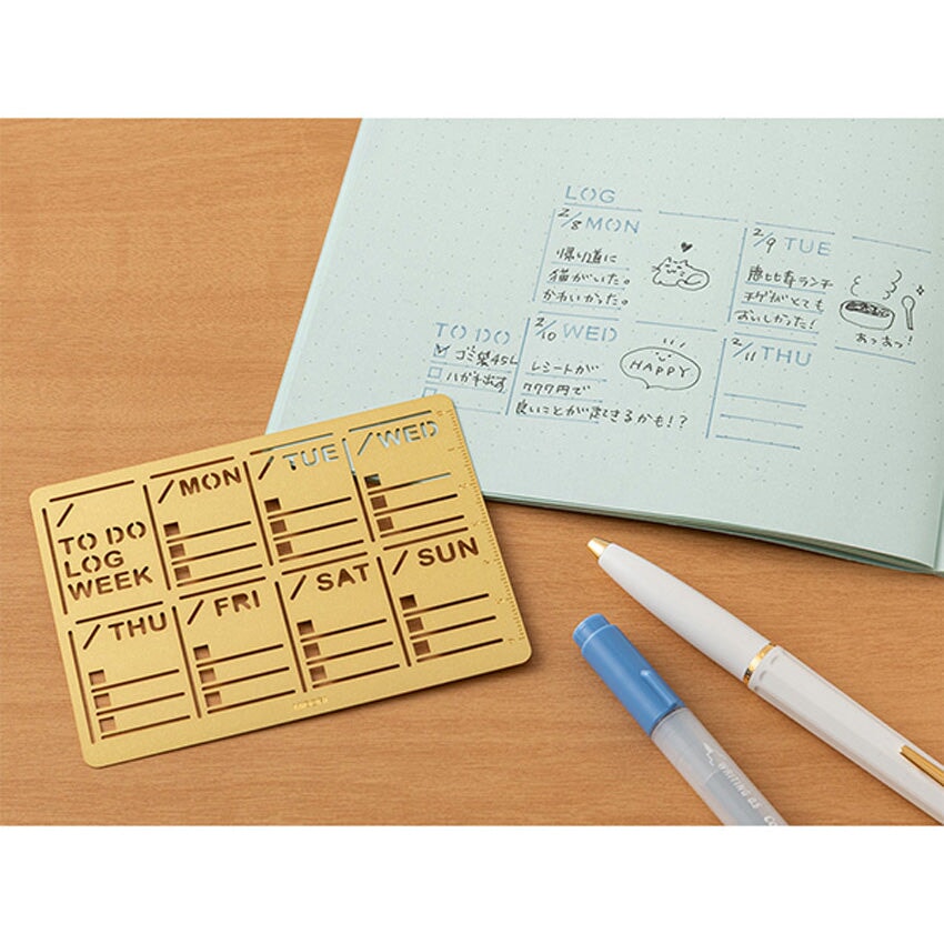 Midori Weekly Block Brass Template Accessories
