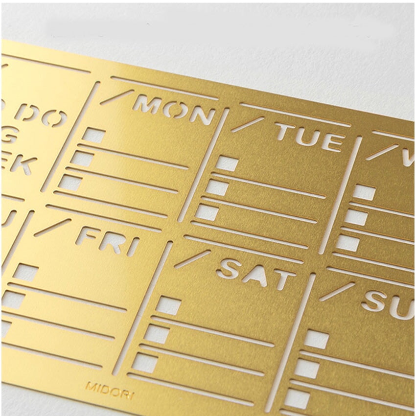 Midori Weekly Block Brass Template Accessories