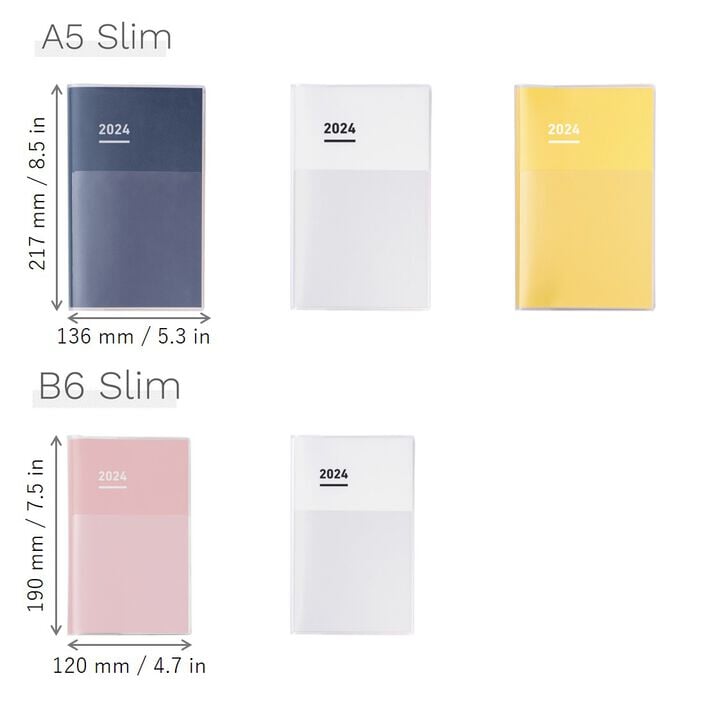 Kokuyo Jibun Techo 2024 Planner 3-in-1 Kit - B6 Slim (Blue) Planners
