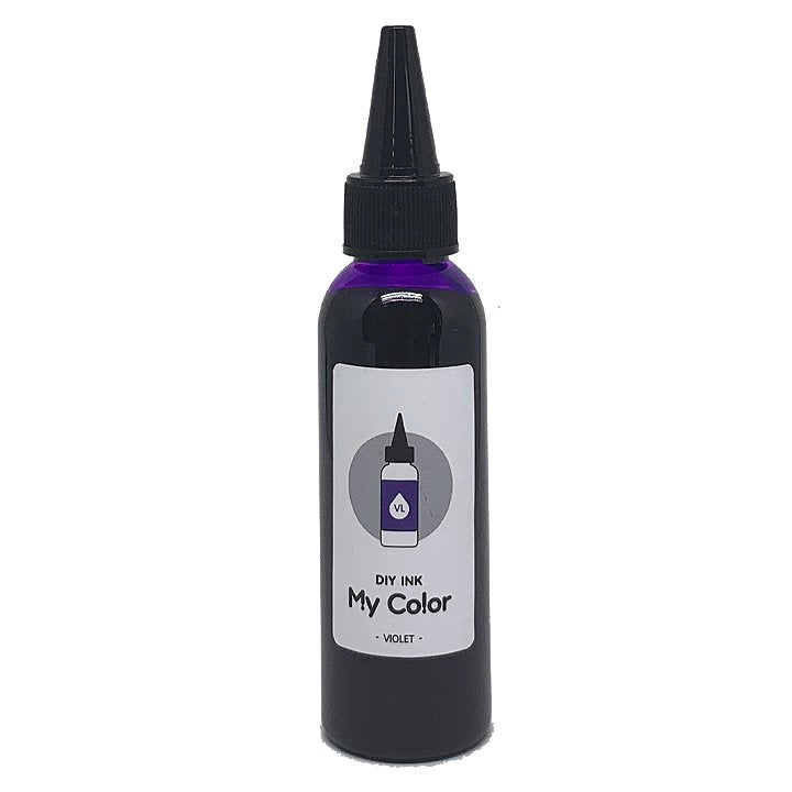 DIY Refill (Violet) - 60ml, plastic squeeze-bottle with pointed nozzle cap, 3Oysters brand, water-based dye ink for Color DIY Ink set.