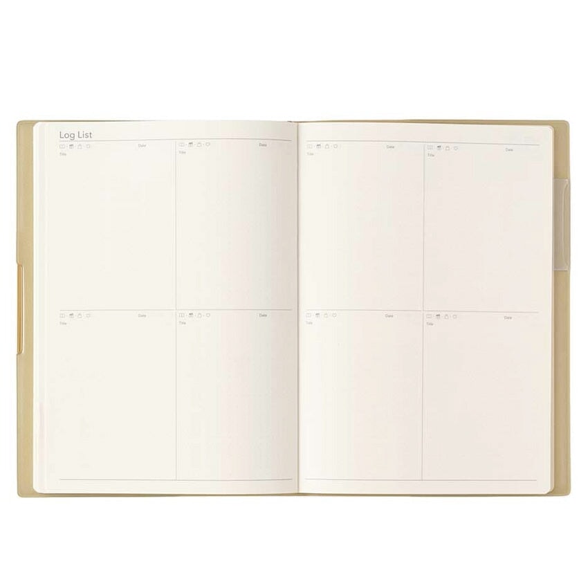2026 Ecri Plus 7 Weekly Planner - B6 shows open pages with log boxes and Log List, exemplifying NOLTY&