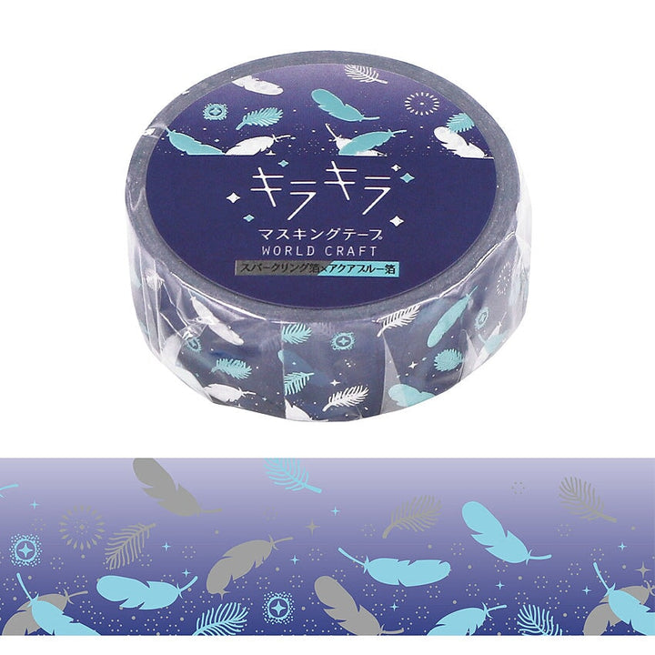 World Craft Feather Glitter Foil Washi Tape