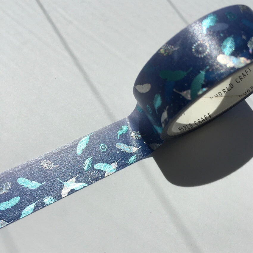 World Craft Feather Glitter Foil Washi Tape