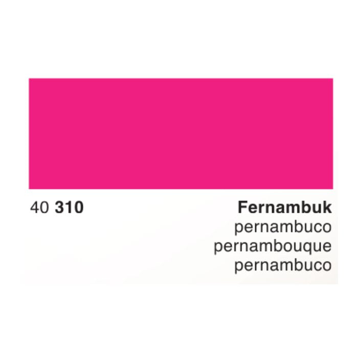 Fernambuk - 50ml paint swatch showing fuchsia block with 40 310 and Fernambuk label, suitable for fountain pens and painting by Rohrer &amp; Klingner.