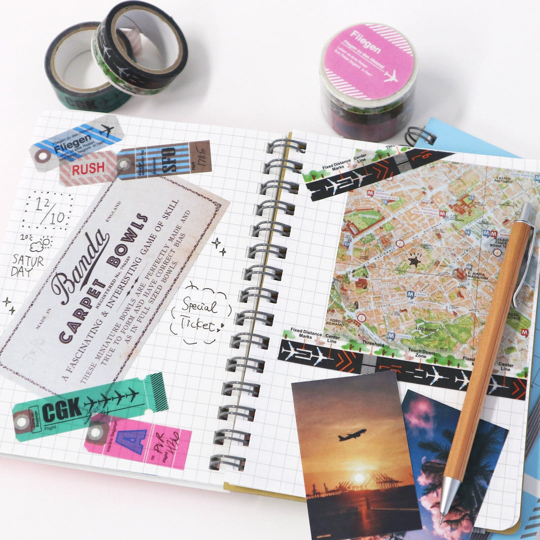 World Craft Fliegen Runway &amp; Flight Washi Tape PET Tape