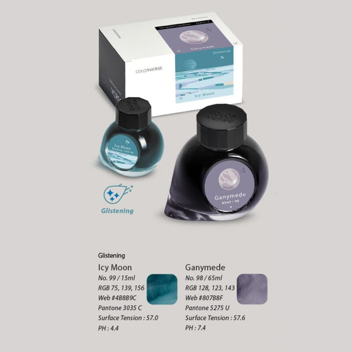 Colorverse Ganymede & Icy Moon - 65ml + 15ml Set Bottled Ink