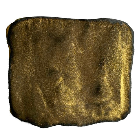 Grun Gilt (Shake 'N' Shimmy) - 2ml ink sample, featuring shimmery, textured metallic gold swatch, perfect for testing fountain pen ink color and flow.