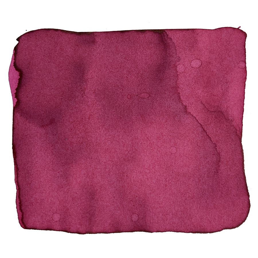No. 02 Imayouiro - 40ml watercolor, featuring a magenta-red wash on white paper, showcasing its vibrant red-pink hue.