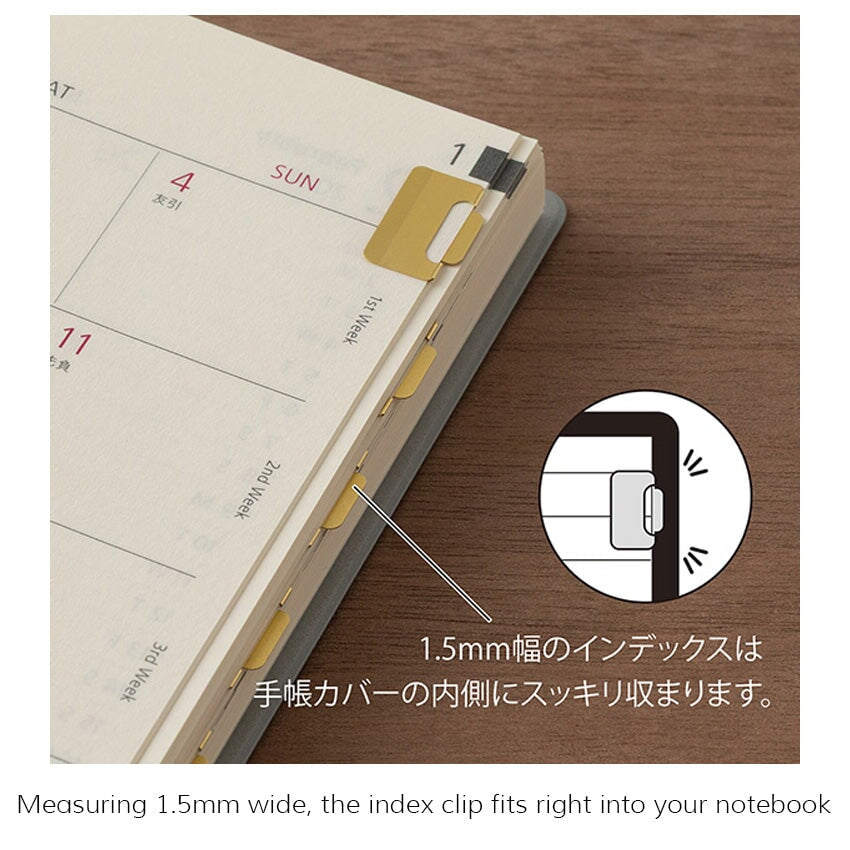 Midori Brass Index Clips (Small, Gold) Accessories
