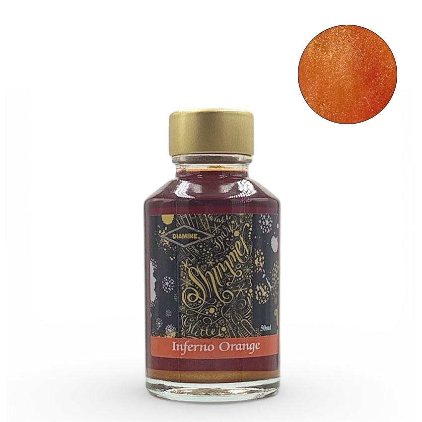 Diamine Inferno Orange (Shimmer) - 2ml Ink Sample