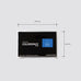 Packaging of Colorverse Colorspace ink art card with dimensions on a light gray background