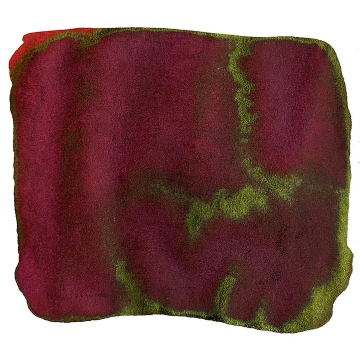 Ink of Naotora - 50ml: Deep burgundy ink swatch with metallic olive-green sheen, highlighting Bungubox's exclusive dye-based fountain pen ink collaboration with Sailor Japan.
