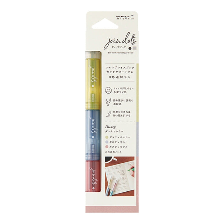 Midori Join Dots Connecting Marker Set - Dusty Highlighters