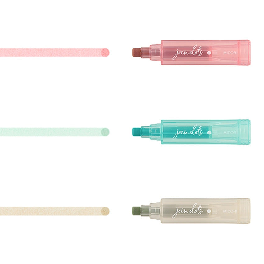 Midori Join Dots Connecting Marker Set - Milky Highlighters