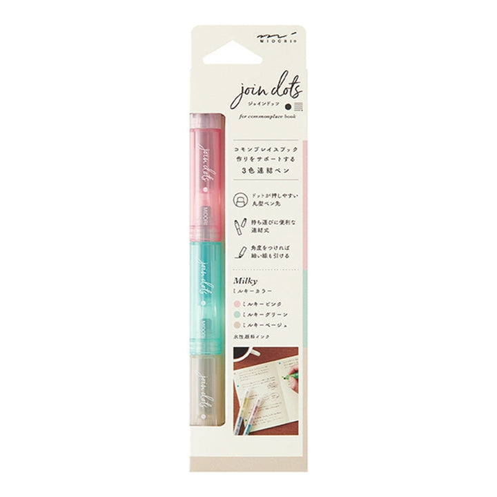 Midori Join Dots Connecting Marker Set - Milky Highlighters