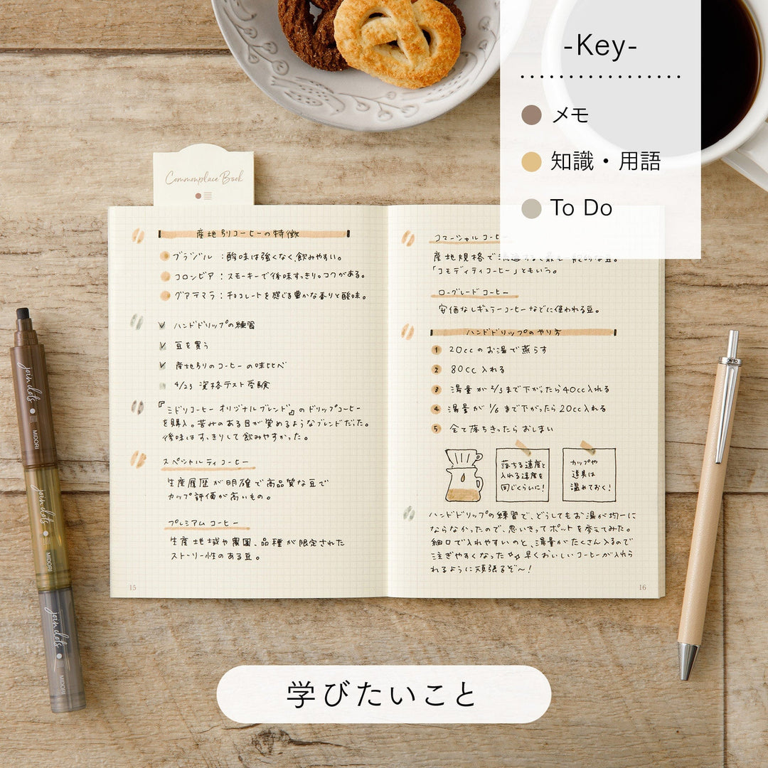 Midori Join Dots Connecting Marker Set - Mocha Highlighters
