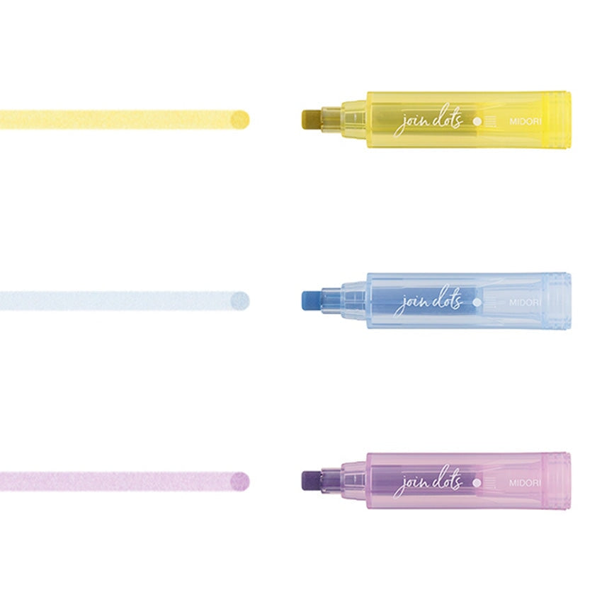 Midori Join Dots Connecting Marker Set - Pastel Highlighters
