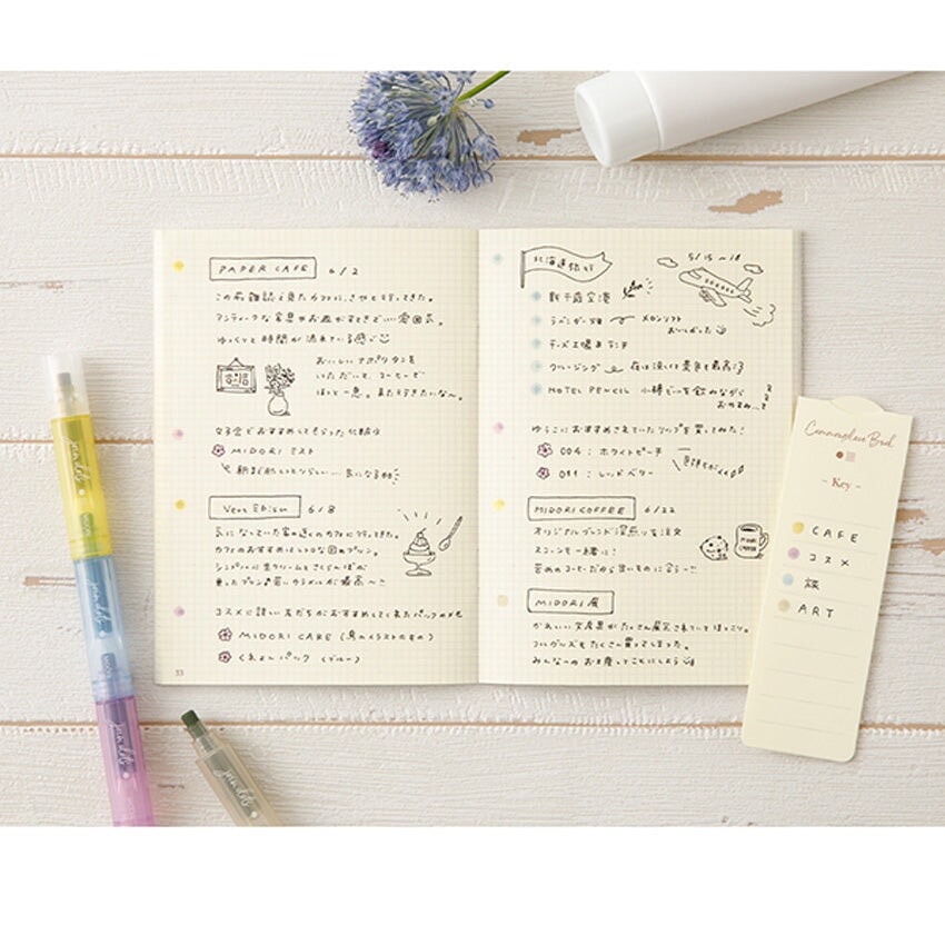 Midori Join Dots Connecting Marker Set - Pastel Highlighters